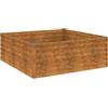 vidaXL Fioriera Rialzata da Giardino 100x100x36 cm in Acciaio Corten
