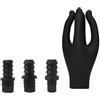 Generico Testina massaggiante multifunzionale in silicone a forma di mano, accessorio di conversione for massaggiatore portatile, strumento for bellezza e salute, relax(Black)