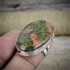 Beautifull Unakite Gemma 925 Argento Sterling Mano Anello Tutti Misura X-37