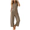 Generico Salopette Donna Jeans Sciolto in Denim Overall con Tasche Gambe Grandi E Stampa Floreale Tuta Intera Lunga Moda Casual per Uscite Quotidiane E Tempo Libero Jumpsuit con Tasche Spiaggia Vacanza