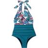 NOGRAX Bikini Triangolo Donna Solid One Piece Swimsuit Women Women Deep-Neck Halter Swimwear Women Women Striped Monokini Female Body Beach Bareding Adday-01C Women Swimsuit,XL