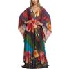 AIEOE Maxi Accappatoio Vestito Donna Caftano Lungo da Spiaggia Estate Caftano con Spaccio per Surf Sauna Spiaggia Beach Colore 02