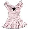 ORANDESIGNE Top Babydoll da Donna Anni 2000 Grunge Emo Goth Camicie Y2K Pizzo Bow Coquette Vintage Graphic Tee Estate Crop Top G Rosa XS