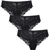 Lovable Slip Midi in Pizzo Elasticizzato - Comfort e Seduzione - Confezione 3 Pezzi So Lacy Panties Donna, Nero 5 - XL