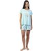 Disney Pigiama Donna Alice nel Paese delle Meraviglie in Cotone Estivo Completo Pigiama Corto Mezza Manica Pantaloncino Art. 64294 (IT, Testo, L, Regular, Regular, Azzurro)
