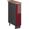 Vicco Armadio cucina dispensa alto Fame-Line, Bordeaux lucido/Antracite, 20 cm, PL Rovere, per la combinazione con altri moduli della serie Fame-Line
