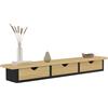 IDMarket - Consolle da parete a 3 cassetti LISE in legno ed effetto nero