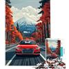 FHseDFH Puzzle da 1000 pezzi per adulti e ragazzi Audi rossa su strada di montagna attività divertenti da fare in casa decorazioni artistiche per la casa giochi per famiglie dai 14 anni in su (38x26cm)