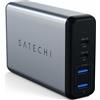 Satechi 75W Dual Type-C PD Caricabatterie da viaggio universale a ricarica rapida compatibile Grigio