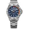 WENGER Orologio Uomo Seaforce Ø 43 mm, Swiss Made, Quarzo Analogico, Impermeabile fino a 200 m, Bracciale Inox, Blu/Argento