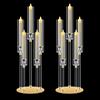 MSDADA 2 Pezzi Candelabro in Acrilico con Base Metallo, Portacandele Alto 68 cm 5 Bracci, Centrotavola Stabile per Matrimonio, Natale e Casa