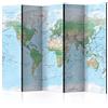 murando - Paravento da Interno Colorato 225x172 XXL 5 Pannelli - Stampa Bilaterale su Tela in TNT - Separe per Ufficio Ambienti Paraventi Decorazioni Moderno Soggiorno - Continenti k-A-0118-z-c