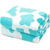 HSEEC Coperta in peluche con stampa mucca, coperta in morbido pile di flanella, coperta piccola per divano, 101,6 x 127 cm