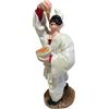 Generico Corno Portafortuna Statua Pulcinella napoletano in Resina Dipinta a Mano (Pulcinella con spaghetti)