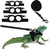 Fnaobai Bearded Dragon Harness Guinzaglio Set 3 dimensioni regolabili lucertole addestramento camminata gilet in pelle a prova di fuga corda di trazione per all'aperto piccoli rettili animali