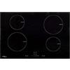 vidaXL Revera Piano Cottura Induzione 4 Zone Controlli Touch Vetro 77cm 7000W