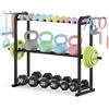 IMAYCC Supporto regolabile a tre piani, 85 x 32 x 80 cm, per manubri, kettlebell e molto altro ancora, organizzatore salvaspazio casalingo, capacità di carico 300 KG/660 LB