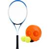 KTUXZCI Allenatore di tennis, racchetta da tennis, palline, set, soluzione portatile per l'auto-allenamento, per l'allenamento a casa o all'aperto, attrezzatura portatile,