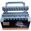 Tsophreniq Macchina portatile per kebab per kebab pieghevole per spiedini per barbecue manuale strumento per la produzione manuale di kebab facile da usare dispositivo per bastoncini di carne per