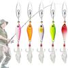 Generic Cucchiai da pesca, esche da pesca alla pesca, 5 esche da nuoto per basso con coda di piume, assegnare accessori con design a forma di cucchiaio glitter rotanti per l