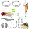 Générique Kit Esche per Pesca Achigan | Esche da Pesca Simulate con Ami | Esca Artificiale Acqua Acqua Salata per Sgombro Pesce Gatto Trota Perche