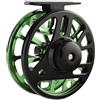 Melbolda Ailuya - Mulinello da pesca a mosca con manico in metallo e bobina a forma di U per misure 3/4 5/6 7/8 con 2 più 1 cuscinetti in Sib e design leggero (7/8 nero e verde)