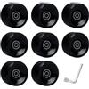 Vjsujehgy 8 Ruote in PU Nere da 65x36 mm 78A per Pattini A Doppia e Skateboard con Cuscinetti ABEC-9 - Accessorio per Skateboard