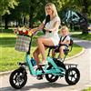 Generic Triciclo elettrico pieghevole per adulti, 2 posti con telaio a scavalco, batteria rimovibile da 48 V 10 Ah, autonomia di 72 km, carico massimo 180 kg, blu.