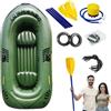 Generic Kayak gonfiabile in PVC - Barca galleggiante resistente spessore 0,35 mm, zattera da pesca sul lago per 2 persone/3 persone, canoa sportiva portatile, colore verde, imbarcazione ricreativa per