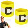 DIYEAH Fascia da Capitano Calcio Elastica in Nailon Confezione da 2 Giallo Facile da Usare per Allenamento Sportivo e Partita