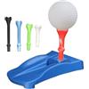 Generic Base per tappeto erboso da golf, set di 5 tee pre-tagliati, set con base a T da golf resistente, per golf, campo guida, tappetino da allenamento, gioco all'aperto e al chiuso, lezioni di pratica, club