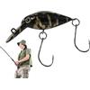 Generic Esca Crappie Crank - Esca da pesca realistica con ami incorporati | Esca artificiale Galleggiante Swimbait, Crankbait Minnow Per Gatto Marigana Trota Dorata Giallo