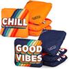 Play Platoon Competition Cornhole - Set di 8 sacchetti per fagioli a doppia faccia e appiccicosi per difesa a pois Pro per mais, in resina composita, con motivo Good Vibes & Chill
