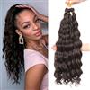 MLETULIPS Extension di capelli ricci all'uncinetto, onde profonde, capelli intrecciati all'uncinetto, onde oceaniche, capelli sintetici morbidi, stile bohémien, ricci con onde d'acqua all'uncinetto