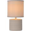 Lucide greasby - Lampada da tavolo - Ø 14 cm - Grigio, Ceramica, crema, E14 40 wattsW 230 voltsV
