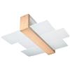 MiaLux Torino - Plafoniera da soffitto per interni in legno, rettangolare, 2 x E27 fino a max. 60 W, 230 V, IP20, soggiorno, camera da letto, scale, corridoio, classe energetica A++