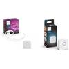 Philips Hue White and Color Ambiance Striscia LED, Kit base, 2 m, Bluetooh, Hue Bridge Incluso & Sensore di Movimento, Accensione e Spegnimento Automatico Luci Smart, Bianco