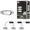 Paulmann 92434 Faretto da Incasso LED Nova Angolo Rotondo 84mm 50° RGBW+ 3x6W 3x500lm 230V Acciaio Spazzolato Alluminio pressofuso