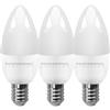 SILVER ELECTRONICS - Confezione da 3 lampadine LED ECO Candela 5 W Attacco E14 Temperatura di colore 3000 K (luce calda) 436 lumen. Efficienza energetica: A+