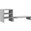 vidaXL Supporto per monitor con organizer da scrivania in legno lavorato grigio sonoma, supporto per monitor, organizer da scrivania, organizer da scrivania