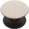 Preposh Beige Mini Gingham Carino Neutro Piccolo Check Cottagecore PopSockets PopGrip Adesivo