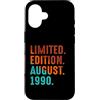 August 1990 Birthday Gift For Year 1990 Custodia per iPhone 16 Edizione Limitata Agosto 1990 Compleanno