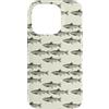 Mint Violet Designs Custodia per iPhone 14 Pro Disegno a tema pesca crema e nero Trota Fish Pattern.
