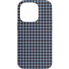 Preposh Custodia per iPhone 14 Pro Cottagecore a quadretti piccoli a quadretti marroni azzurri