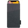 Adore June Clive Custodia Compatibile con iPhone XR, Borsa Tessuto con Tasca Extra e Display di Pulizia Effetto, Nero/Grigio
