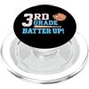 3rd Grade Batter Up Baseball Kids Back T 3 ° grado Batter Up Baseball torna a scuola studente PopSockets PopGrip per MagSafe