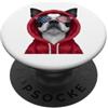 Boston Terrier Puppy Lover PS Patriot Boston Terrier Closeup Portrait US Flag Occhiali da sole PopSockets PopGrip Adesivo