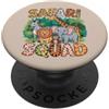 Little Jungle Friends Cute Safari Wild O Animali Giochi di parole Safari Squad Carino Safari Animali Giungla Bambini PopSockets PopGrip Adesivo