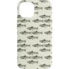 Mint Violet Designs Custodia per iPhone 14 Disegno a tema pesca crema e nero Trota Fish Pattern.