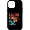 August 1990 Birthday Gift For Year 1990 Custodia per iPhone 12 Pro Max Edizione Limitata Agosto 1990 Compleanno